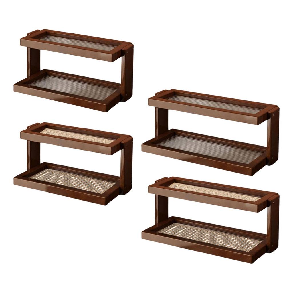 Coffee Mug Organizer Shelf Fashion Double Layer Freestanding Display Shelf Condiment Storage Rack for Collectibles Home Dorm