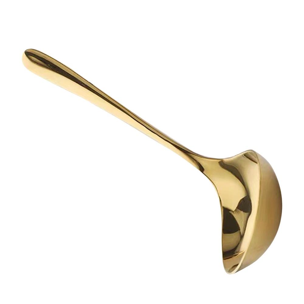 2Pcs Deep Curved Spoon Metal Ladle Rustless Steel Serving Spoon Food Spoon Food Distribution