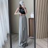 Grey Sweatpants Women Smaller Spring and Autumn High-Waisted Draped Loose Straight Banana Pants Casual Wide-Leg Pants Female