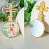 Portable Handheld Makeup Mirror Round Travel Makeup Mirror Exquisite Ancient Style Mirror  Travel