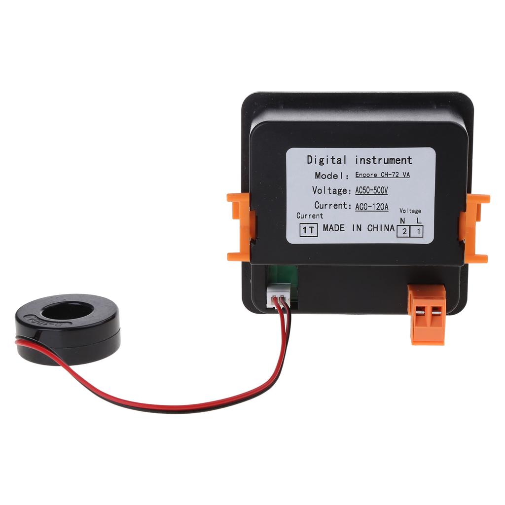 Digital Voltage Current Meter Panel Voltmeter Ammeter LED Display AC50-500V 1-140A Embedded Installation Compact-size