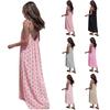 Women Sleeveless Backless Dress with Adjustable Thin Straps Casual Loose Fit Midi Dress with Bow Tie and Heart Print Summer Dress