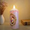 Cartoon Design Christmas Manger Candle Lamp Battery Powered Christmas Decoration With Warm LED Lighting