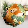 Bambi, Flowers Automatic Opening and Closing Umbrella - 8 Ribs Portable Folding Umbrella with Plastic Handle, Suitable for Leisure and Hallo