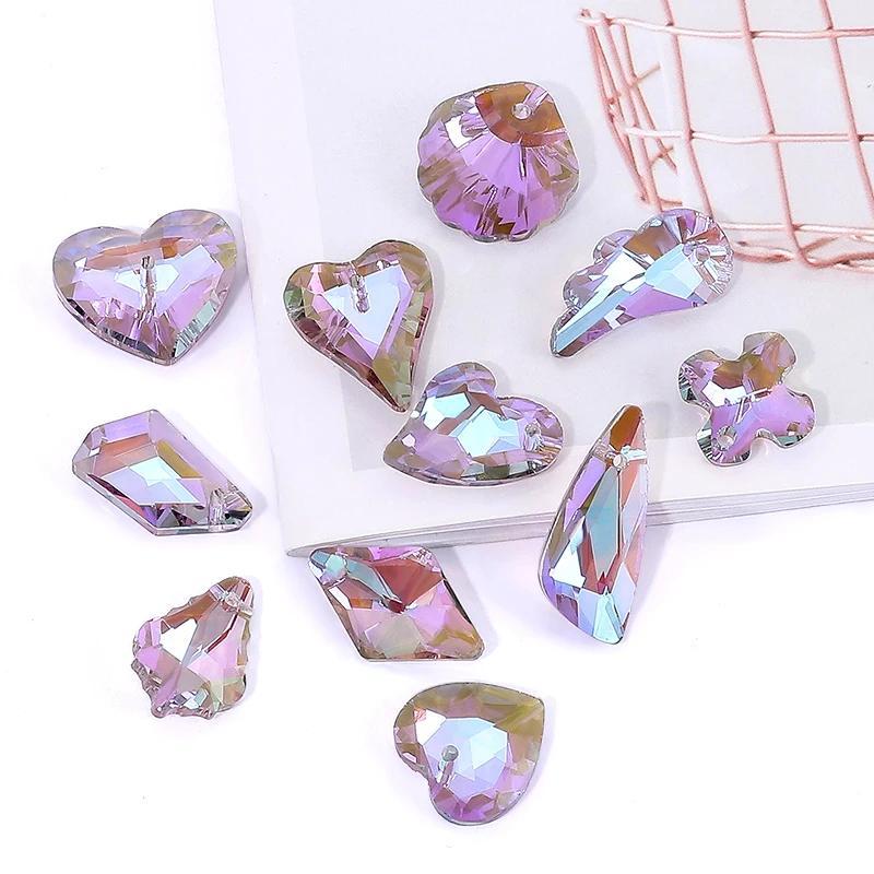 Charming Crystal Pendant Multi Shaped Rhinestone Pendant Crystal Jewelry Accessories Crafts Stone for Earrings Bracelet Making