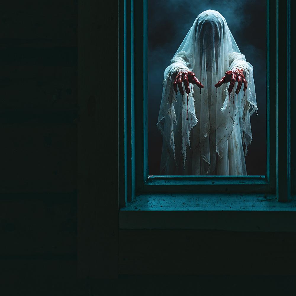 Halloween 3D Realistic Horror Ghost Bedroom, Living Room, Entrance Hall, Home Decor Wall Sticker, Wall Paper