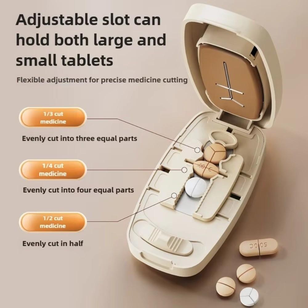 2/3/4-in-1 Pill Cutter Box Dust-proof Portable Pill Divider Precise Cutting Storage Compartment Drug Tablet Organizer Outdoor