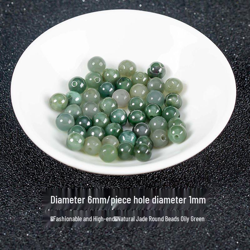 Green Jade Chalcedony Beads for DIY Bracelets - Natural Icy Loose Stone Beads