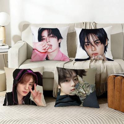 Kpop Style Idol L-Lee K-Know Pillow Case Living Room Sofa Cushion Cover Suitable For Home Bedroom Room Decoration