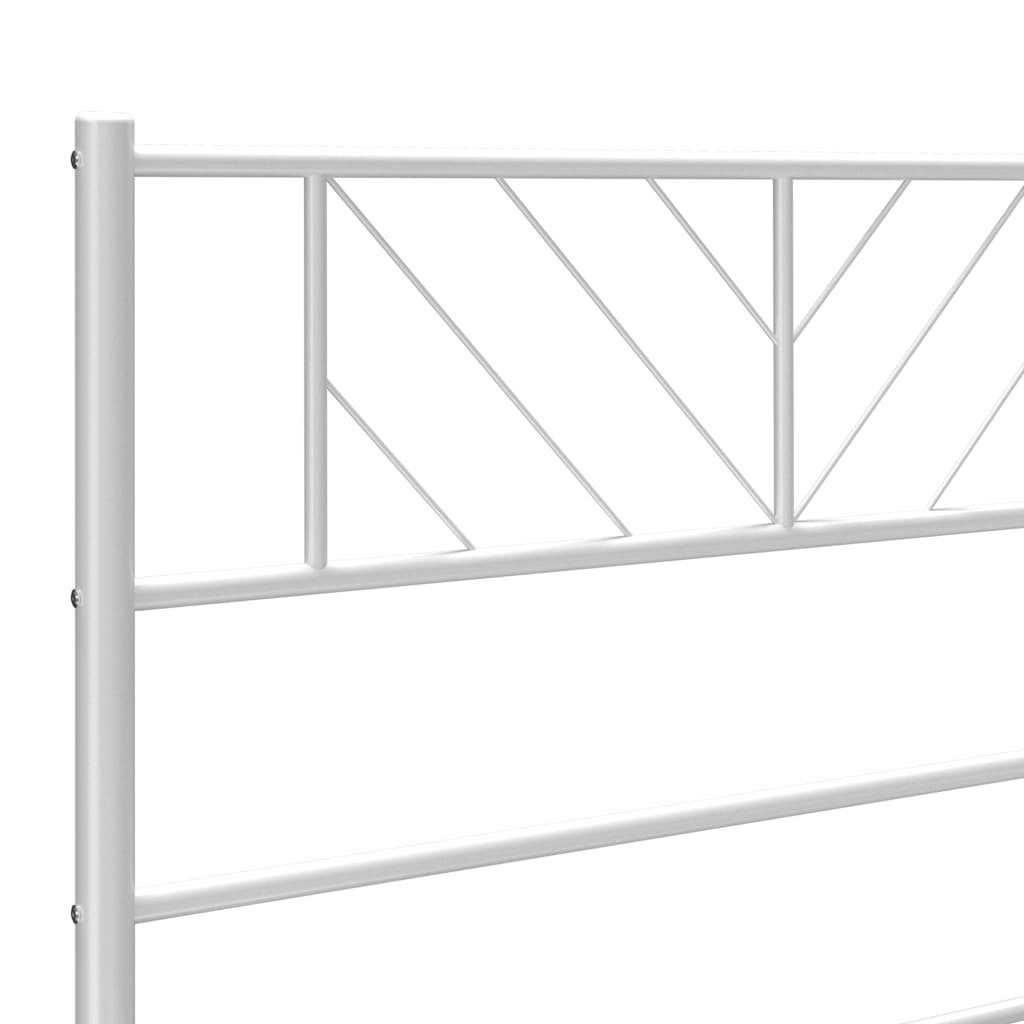 Vidaxl Metalowa Rama Łóżka Z Wezgłowiem I Zanóżkiem, Biała, 180X200 Cm