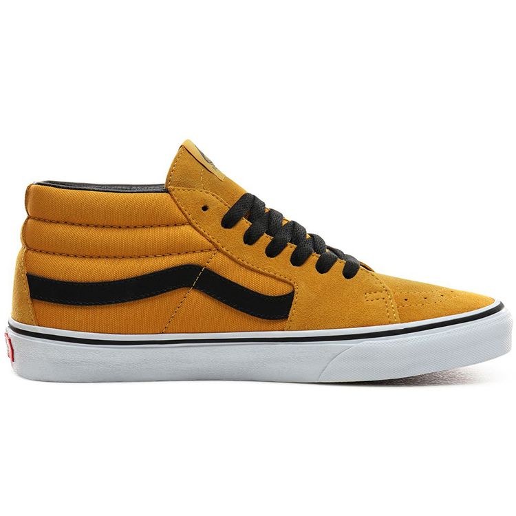 Vans Sk8 Mid Top Skate Shoes Unisex Sneakers Black Yellow VN0A3WM3VYJ