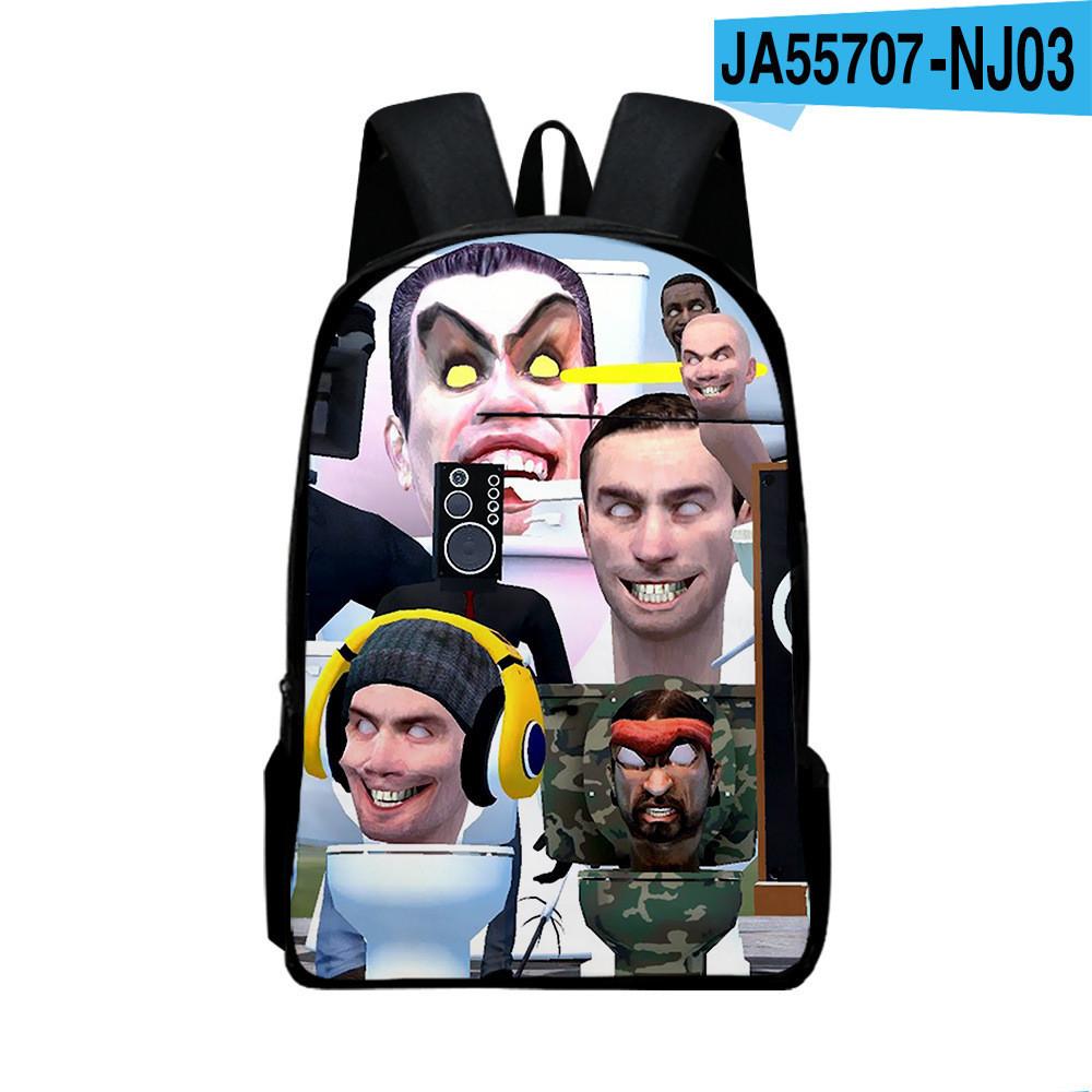 Toilet Skibidi Character School Bag With Lightweight Polyester Lining Kids For