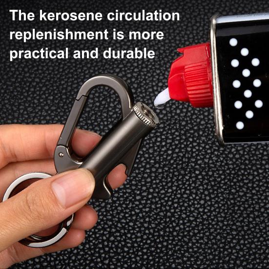 1/2 Pezzi Accendino Portatile Portachiavi Apribottiglie Multiuso Gas Kerosene Non Incluso Campeggio Outdoor Escursionismo Portachiavi in Metallo Portachiavi Sospeso