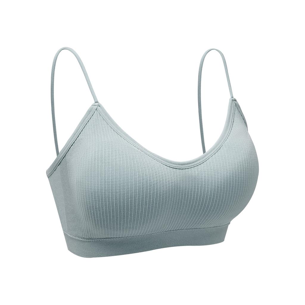 Plus Size Sports Bra with Thin Straps Large Cup Support D Cup Wireless Seamless Crop Top for Women Comfort Activewear