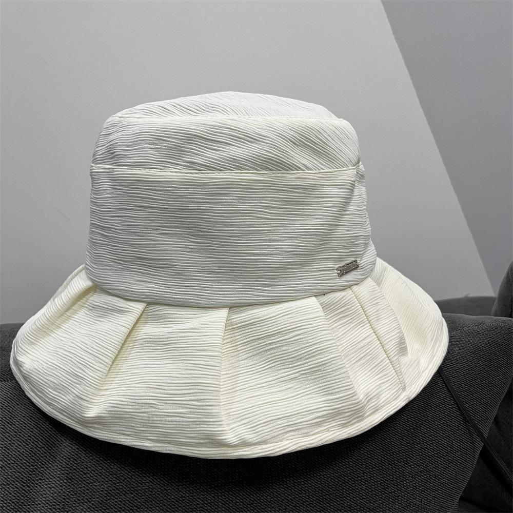 

Складная панама женская осенняя повседневная универсальная шляпа-умывальник модного стиля с защитой лица черная шляпа Adult average size (55-58cm) белый