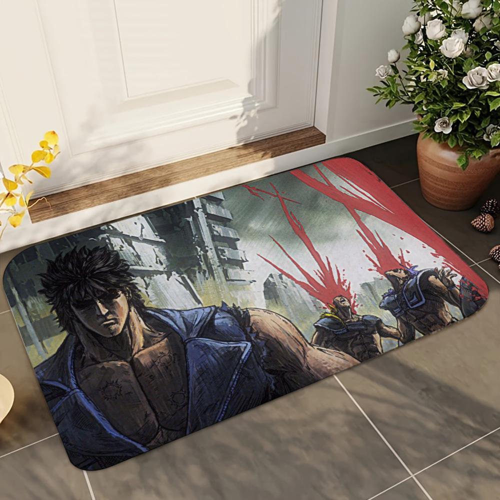 1pc Hokuto No Ken Bathroom Absorbent Mats Anti-Slip Mats Home Decor Supplies Carpets Home Kitchen Floor Mats