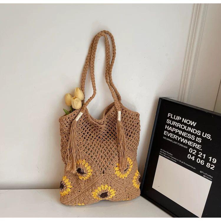 

Sunflower Casual Crochet One-Shoulder Beach Bag 2025