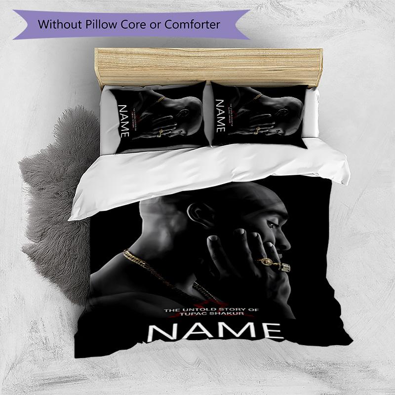 3pcs Rapper2 Cover Set - Personalized Name, HD Printed Bedding with 1 Cover and 2 Pillowcases - Perfect for Home Decor, Easy Care