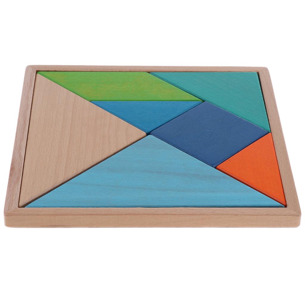 Buy 20x20cm Classic Wooden Tangram Brain Teaser Puzzle Jigsaw Game Toy ...