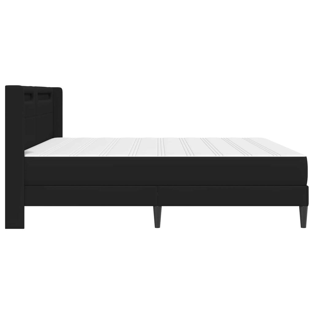 Bed Frame with Mattress Black 180 X 200 Cm Faux Leather