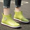 Women's Rain Boots Fashion Warm Cotton RubberShoes Ankle Rain Shoes for Women Waterproof Garden Galoshes Botas Lluvia Mujer2025