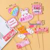 Colorful Macaron Cartoon Birthday Candle Decorations