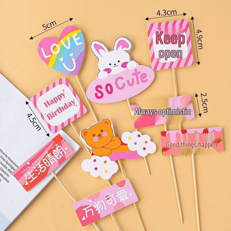Colorful Macaron Cartoon Birthday Candle Decorations