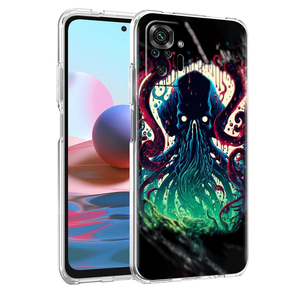 Transparent Phone Case for Redmi 13C 12C 10C Note 13 12 11 11T K40 Gaming Plus Pro 4G 5G Soft TPU Cover Shell The Eye Of Cthulhu