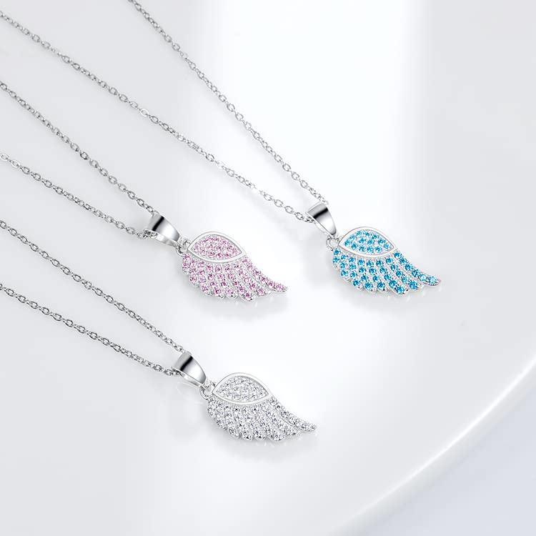Collana Ashley Jewelry, Argento Sterling 925, Piuma, Ala d'Angelo, Ciondolo Ala, Da Donna, Design Semplice (Chiaro)