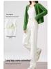 Women's 2025 Spring Tencel White High-Waist Color-Block Slimming Wide-Leg Jeans