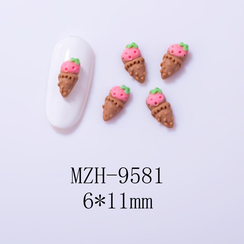 3D Cartoon Nail Accessories: Cute Ice Cream & Donut Resin Designs for Summer