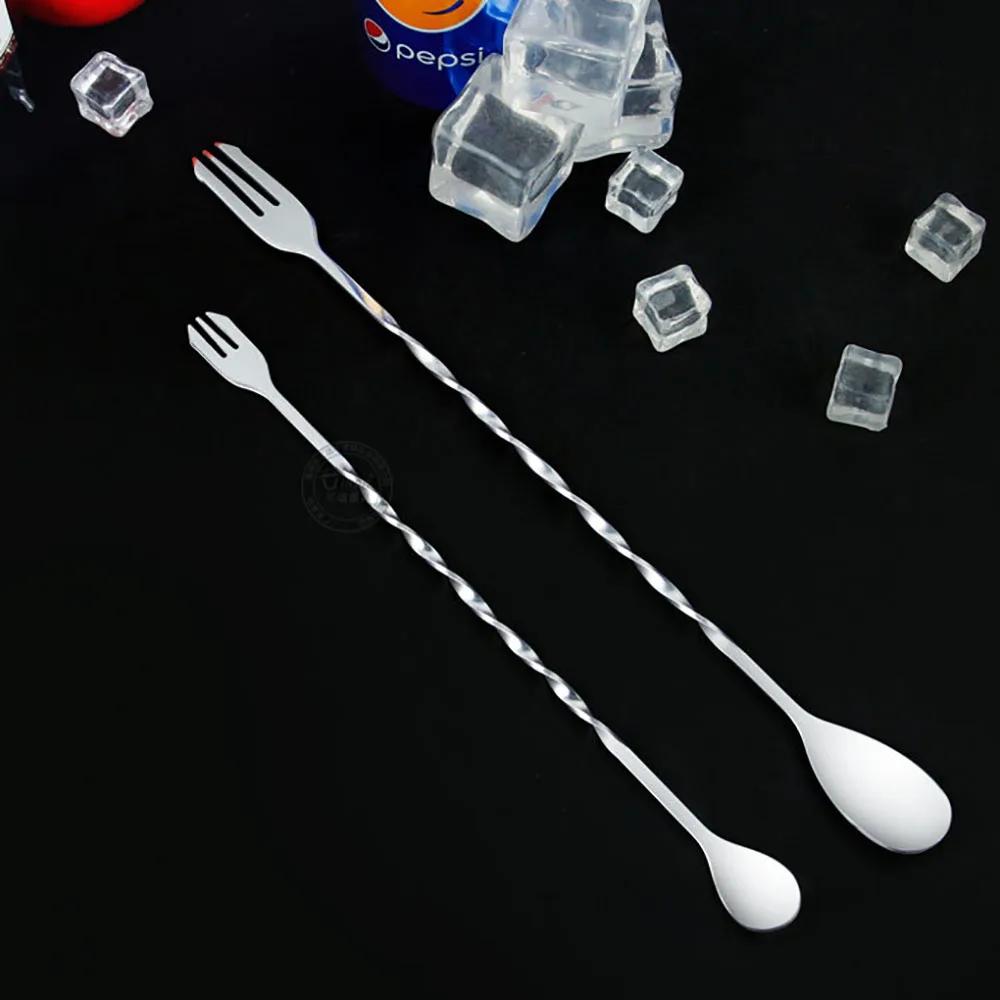 Stainless Steel 304 Spiral Cocktail Stir Spoons Bartender Muddlers for Whisky Drinks Mixing Bar Essential Tool