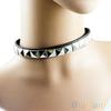 Punk Gothic Black Faux Leather Choker Cross Spike Rivet Buckle Collar Necklace