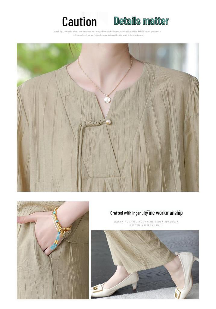 2026 Stylish Chiffon Short-Sleeve T-Shirt Set for Mom: Fashionable Summer Wear for Middle-Aged and Elderly Women