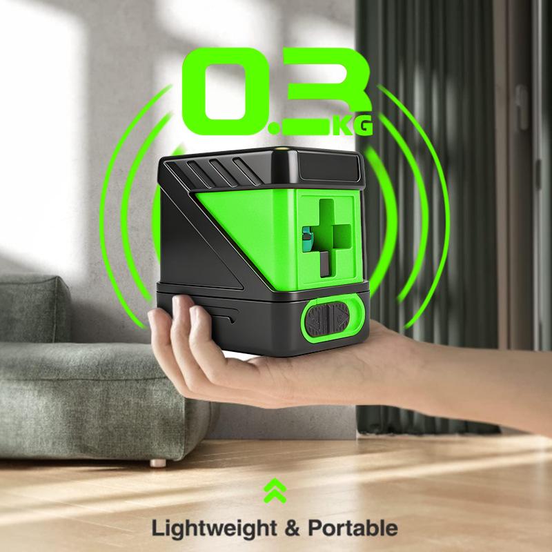 High-Precision Mini Portable 2-Line Green Laser Level Projector
