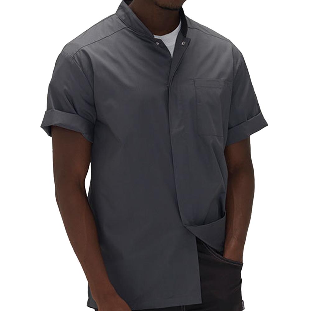 Le Chef Mens Polycotton Slim Short-Sleeved Chef Shirt