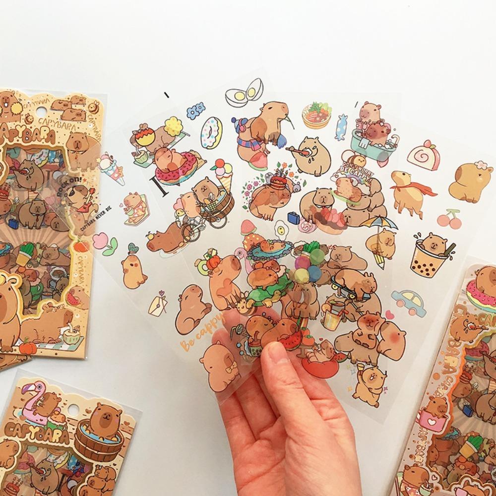 4pcs/set Cute Diary Decoration Capybara Scrapbooking Collage Stickers Painting  Children