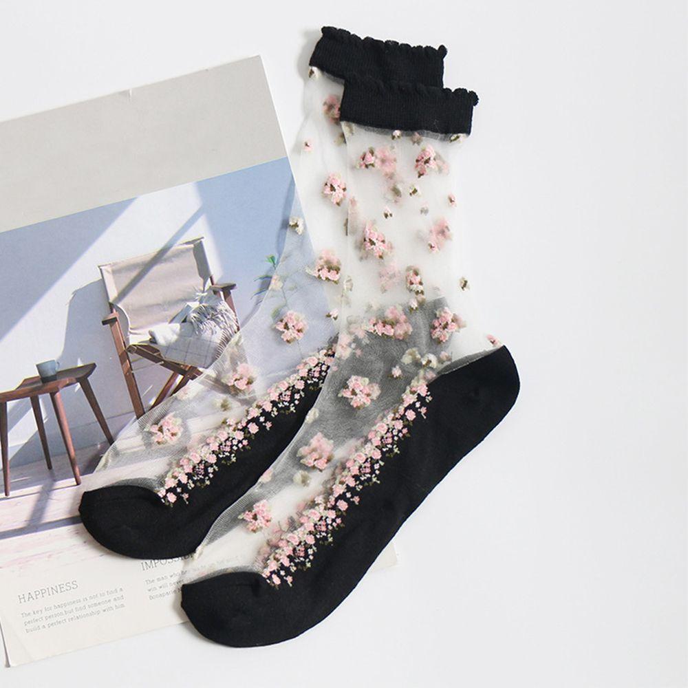 Women Transparent Thin Glass Silk Boat Socks Jacquard Short Sock Crystal Sock Ankle Socks Socks