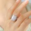 My Shape Saint Benedict Medallion Hollow Rings for Women Men Stainless Steel Religious Open Adjustable Finger Ring Jewelry Gifts