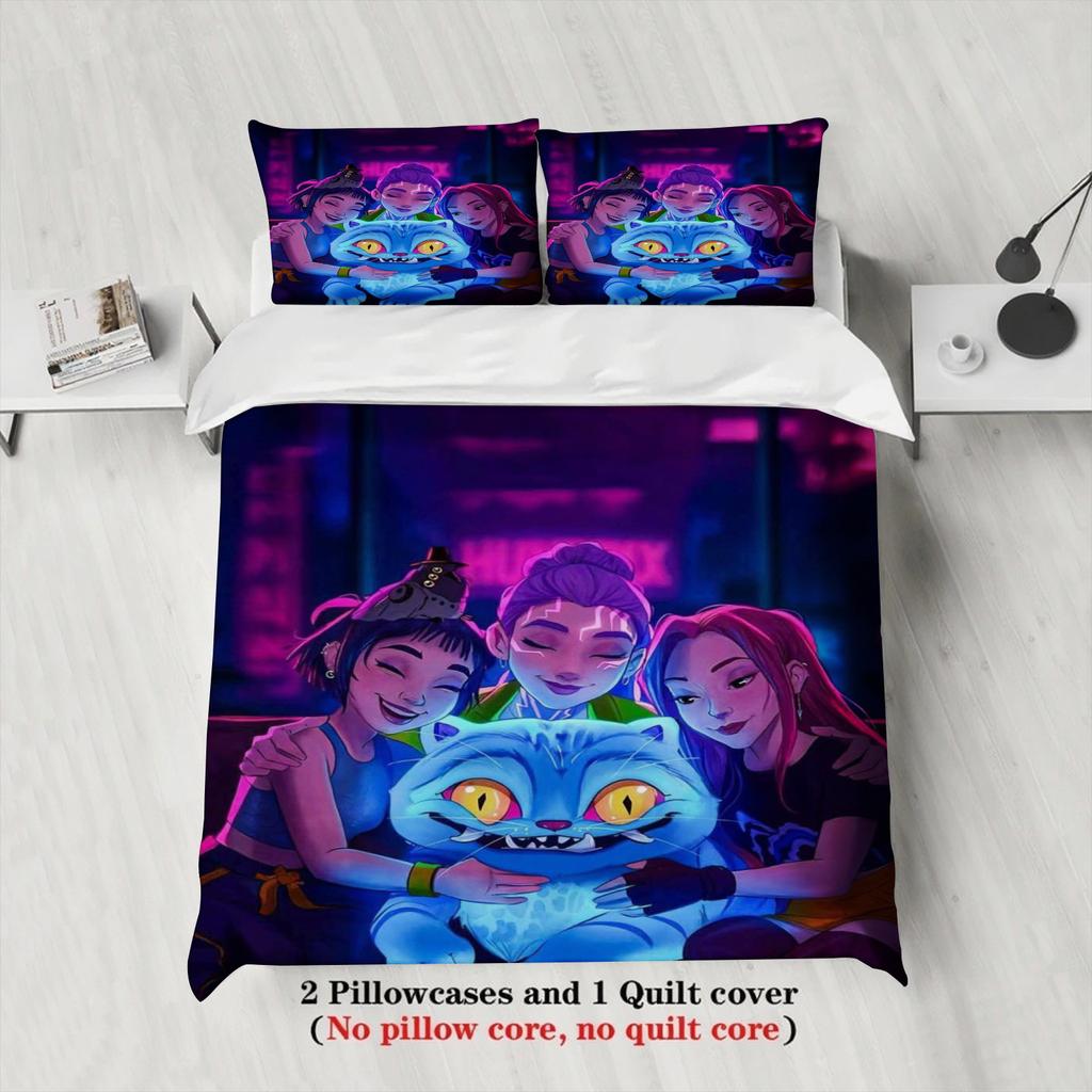 K pop Huntrix Mira Zoey Rumi Povlečení s potiskem Demon Hunters Polyesterový povlak na přikrývku Dětský dárek pro holky na výzdobu domova