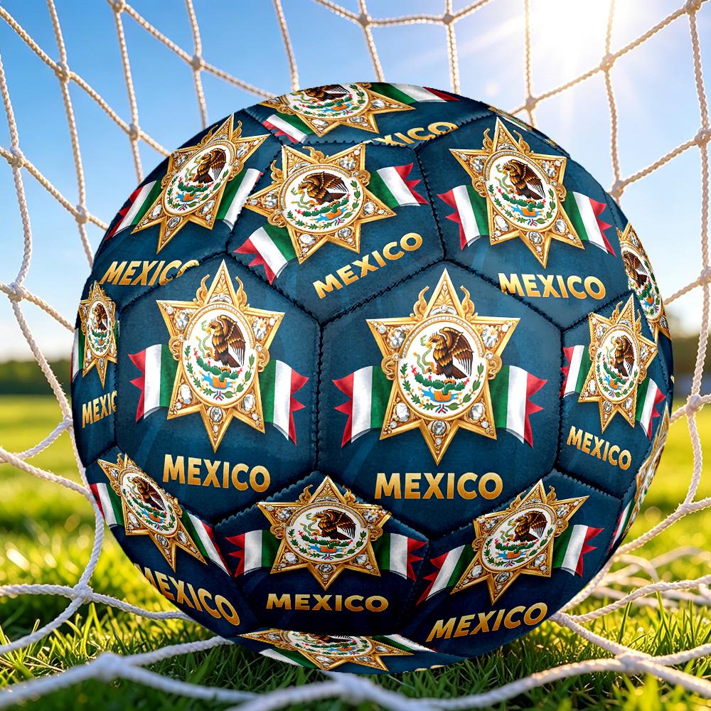 1 Stück Mexikanische Flagge Bürogröße 5 Fußball, Geeignet für Übungsspiele/Turniertraining, Leicht und Langlebig mxg7035