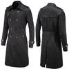 Nový Pánský Podzimní Oděvní Butik Evropský a Americký Dlouhý Slim-fit Dvouřadý Trenčkot Pánský Kabát