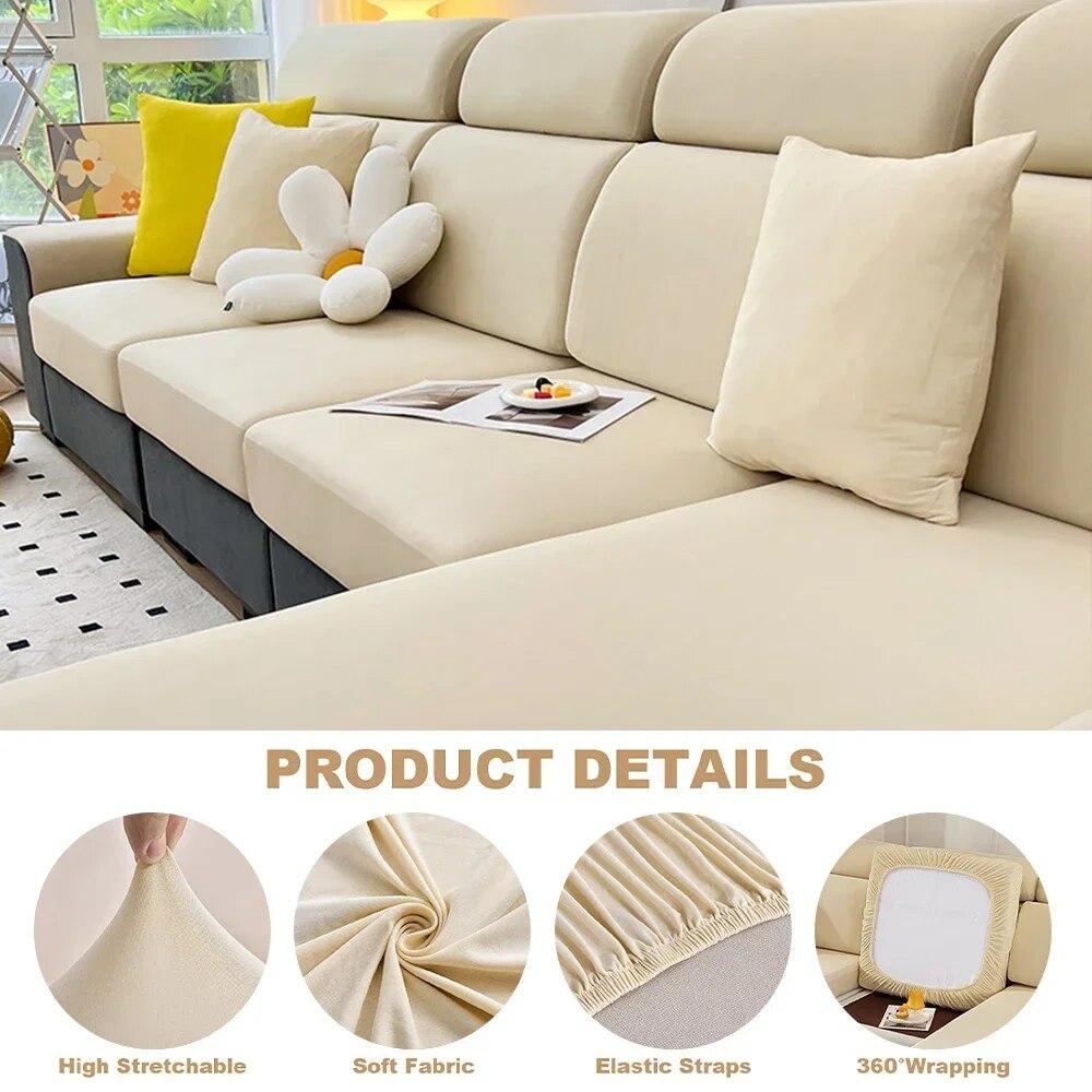 Solid Spandex Sofa Sectional Covers Elastic Breathable Sofa Cushion Cover for Living Room Chaise Longue Sofa Slipcover Home Pets