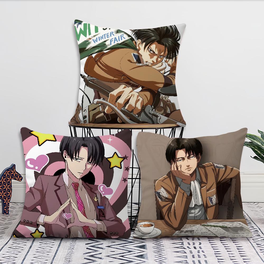 Anime Manga Fanart Cool L-Levi A-Ackerman Comfortable Soft Pillow Case for Sofa Living Room Home Office Decor Protective Covers