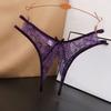 Low-waist Lace Seamless Panties Open Crotch Women's Thong Breathable Mesh Lace Briefs  Female