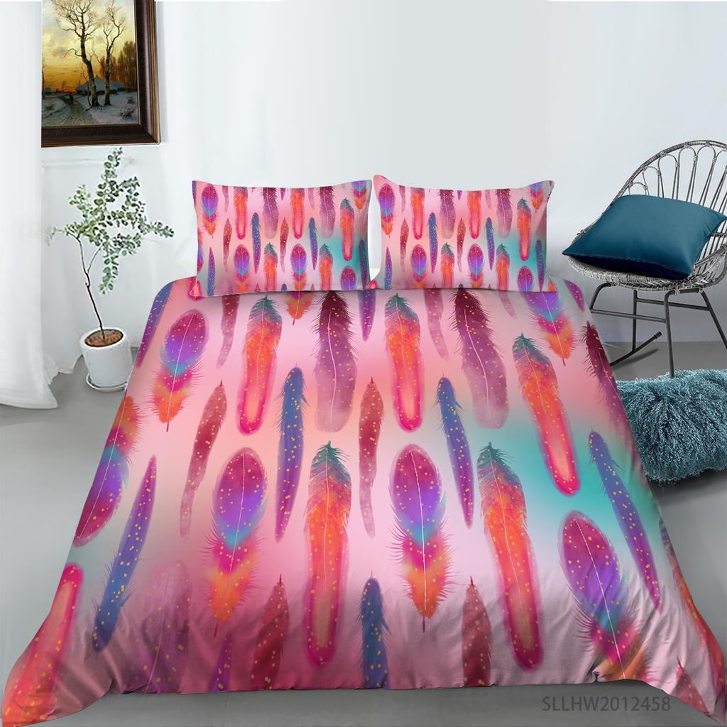 Flowers Theme Bedding Set Bedroom Quilt Cover Pillow Cover Home Bedding Set AU/EU/US Full Size Single/Double Bed Home Furniture