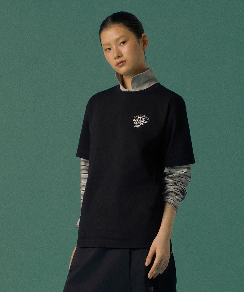 Nyuballanseu Nbneg3A073 / Uni Nb Seoul Landmark Short Sleeve T-Shirt (Black)