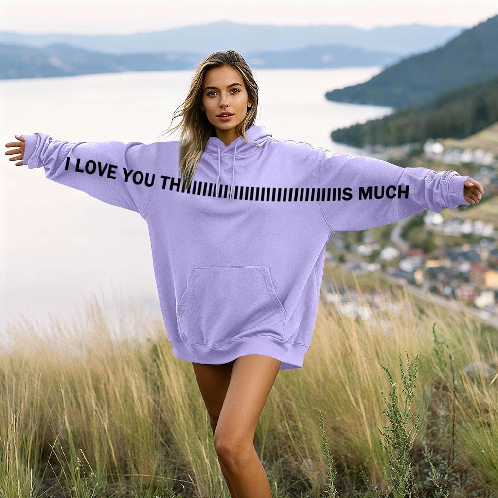 Damen Modisches Lässiges Langärmeliges Paare Buchstaben-Print Kapuzen-Sweatshirt