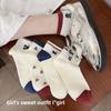 Boneless Spring/Summer Style Stitched Cotton Short Socks with Cute Short Cuffs and Lightweight Women's Cotton Socks