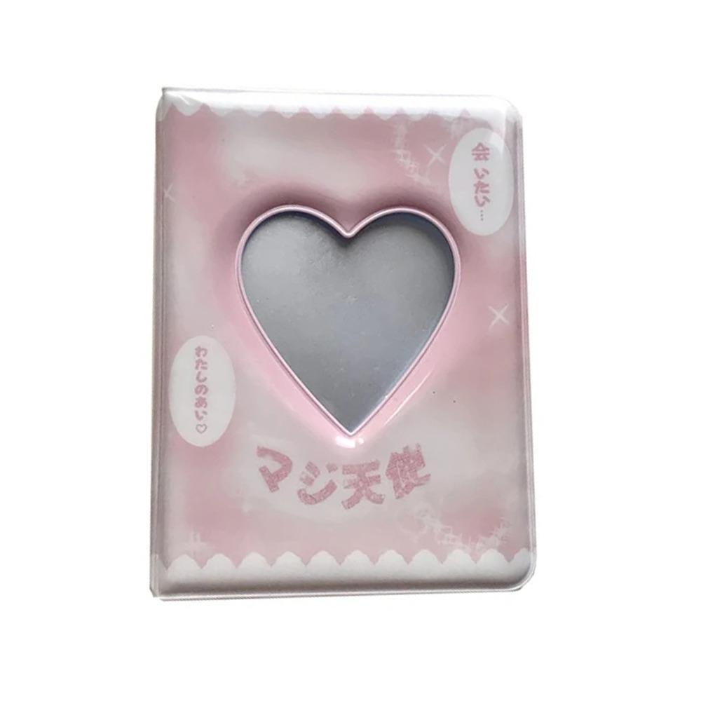 40 Cards INS Photo Album 20 Inner Pages Love Hollow 3 Inch Postcard Binder Hanging Hole Waterproof Card Collection Book